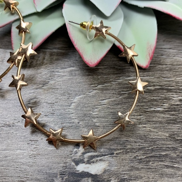 Made Of Stars Hoop Earrings - Gold - Picture 3 of 5